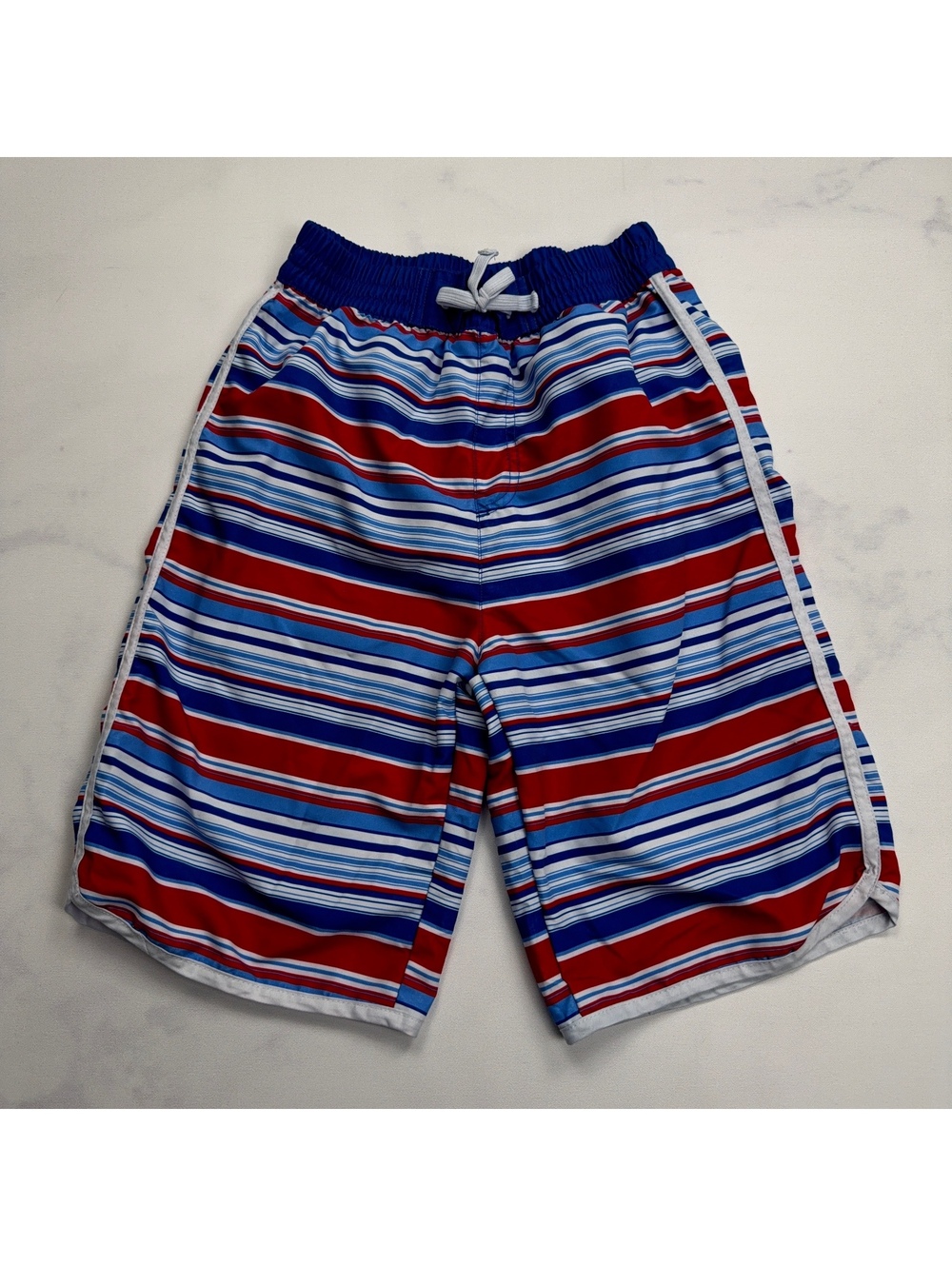kidpik Striped Swim Trunks Elastic Waist - Boys XL 14